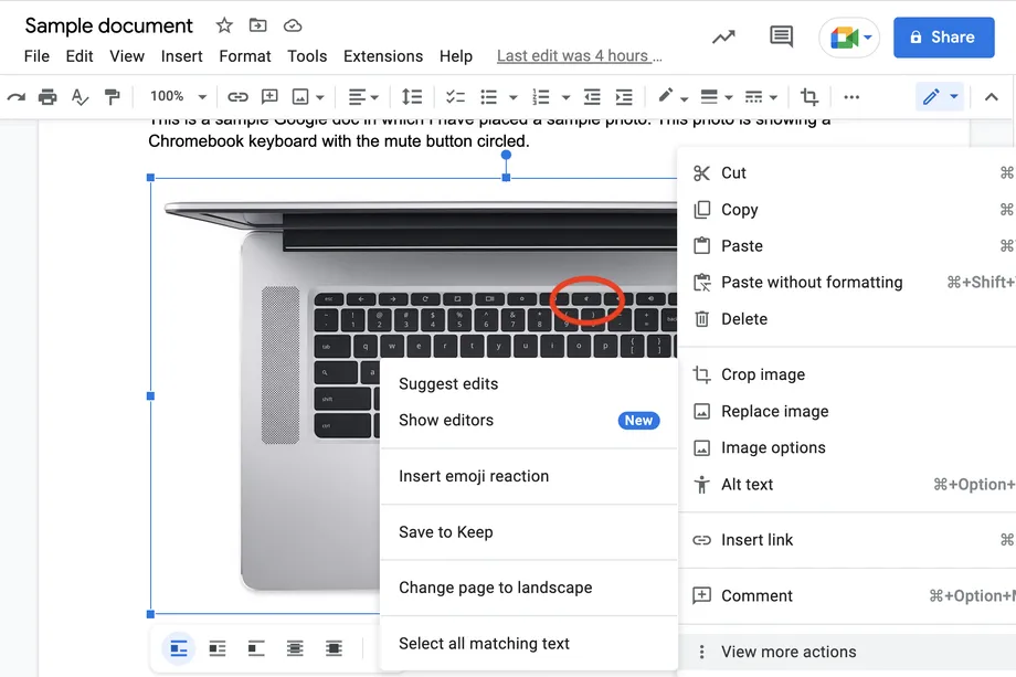 Cómo descargar imagen de Google Docs