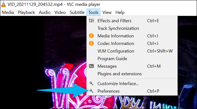 Preferencias de VLC.