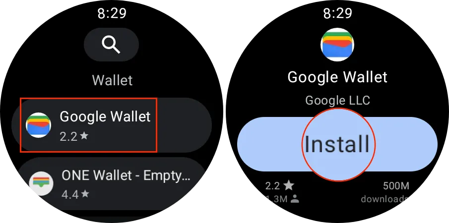 Instalar Google Wallet.
