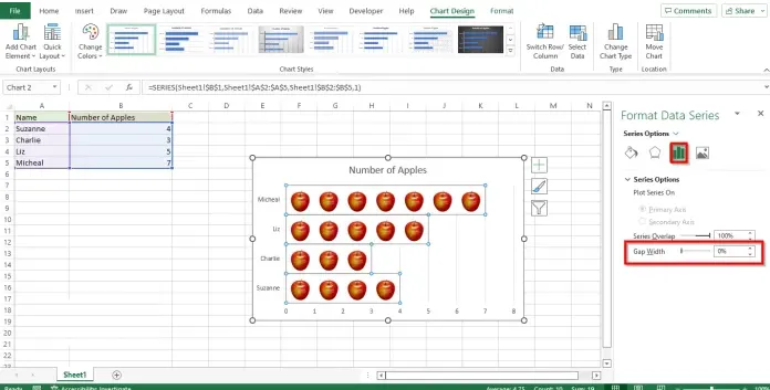 De esta manera, hemos logrado crear pictograma en Excel