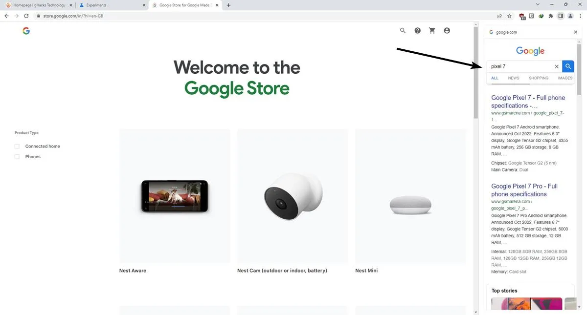 Chrome ahora permite comparar resultados de búsqueda desde la barra lateral