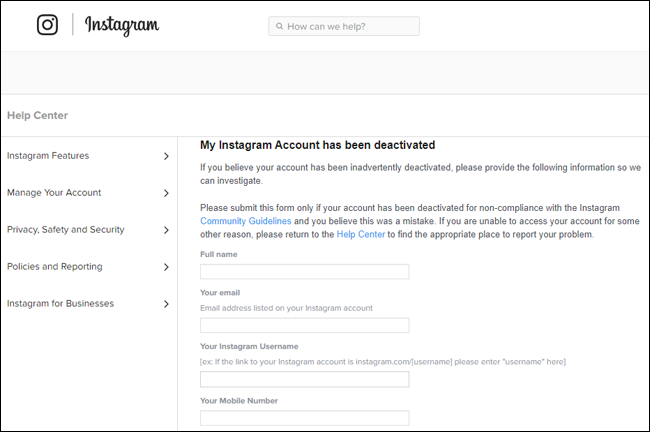 desbloquear una cuenta de Instagram bloqueada