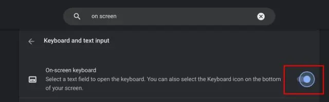 Activar teclado en pantalla.