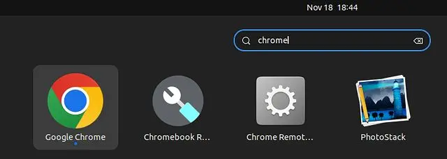 Buscar Chrome en Linux.