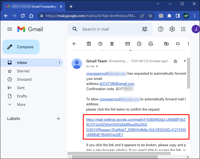 Confirmar la opción de cambiar cuenta de Gmail.