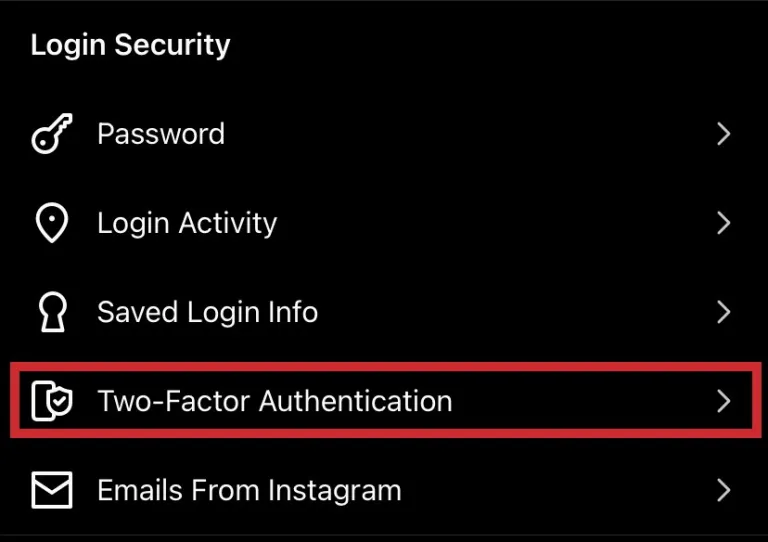 Desactivar autenticación en dos factores de Instagram desde dispositivos móviles.