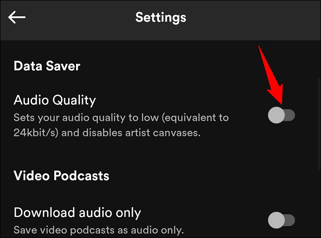 Desactivar ahorro de datos en Spotify para Android