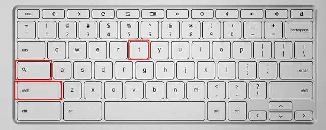 Método abreviado de teclado para desactivar pantalla táctil en Chromebook.