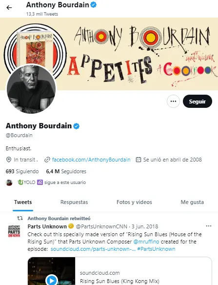  Anthony Bourdain (reconocido chef)
