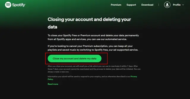 eliminar cuenta Spotify 3