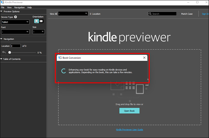 convertir EPUB a AZW3 Kindle Previewer