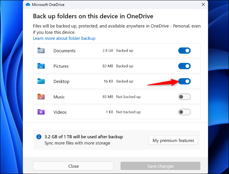 evitar OneDrive sincronice accesos 2