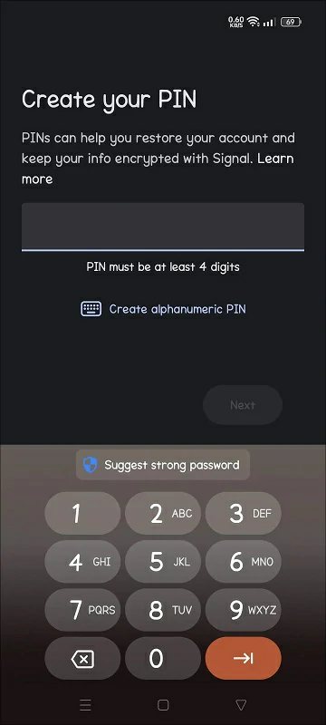 cambiar PIN Signal Android 1