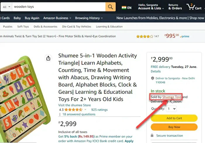 encontrar vendedores nombre Amazon 5