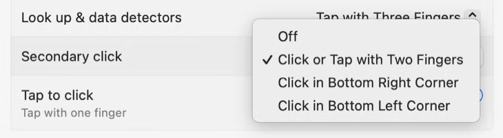 trackpad Mac no funciona click derecho