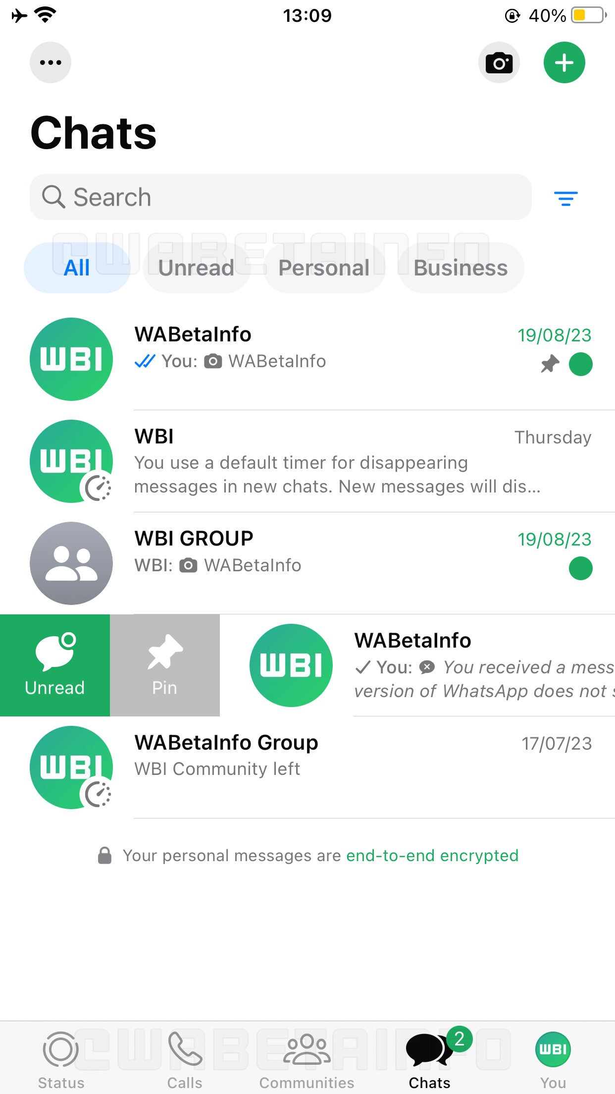 Le nouveau design de WhatsApp