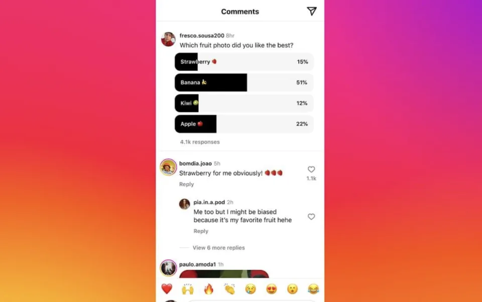 Instagram habilitará las encuestas en comentarios