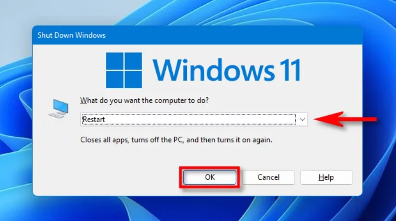 Reiniciar Windows 11 con Alt+F4