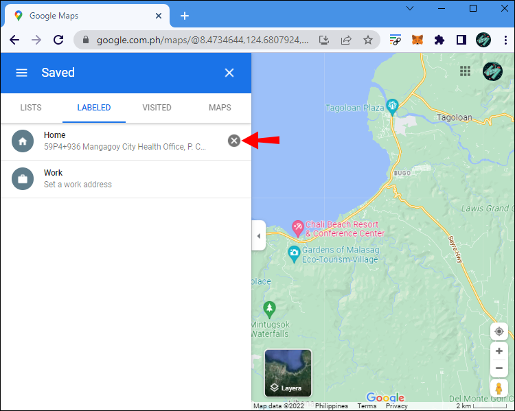 Desactivar etiquetas de Google Maps en Windows