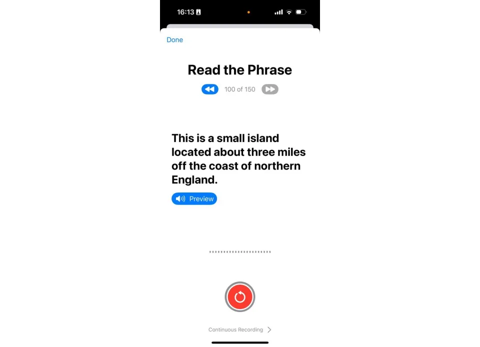 Usar voz personal o Personal Voice en iPhone con iOS 17