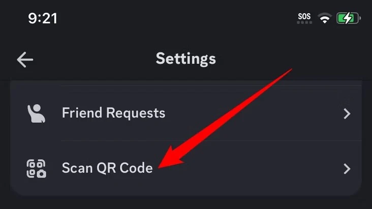 Iniciar sesión en Discord usando un código QR