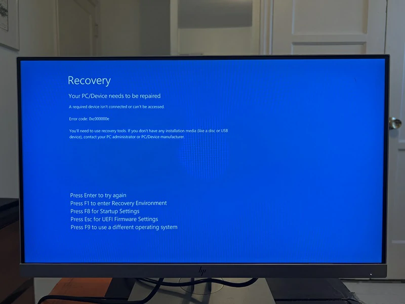 Entorno recuperación Windows no inicia