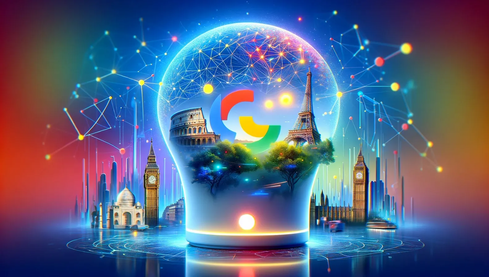 Ilustración con IA del asistentes Google Gemini en Europa