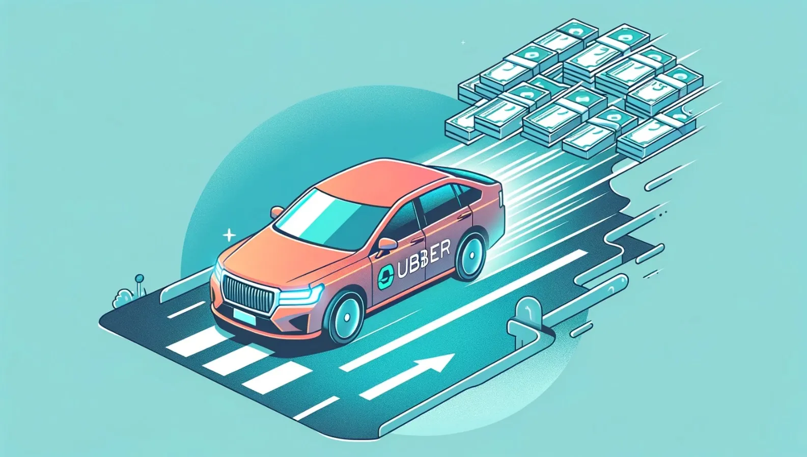 Ilustración con IA de Uber dólares