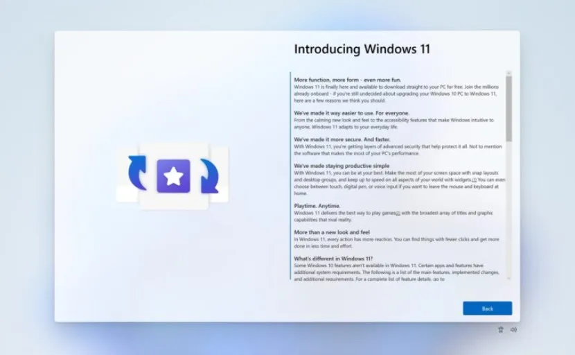 Ventana emergente en Windows 10 para actualizar a Windows 11