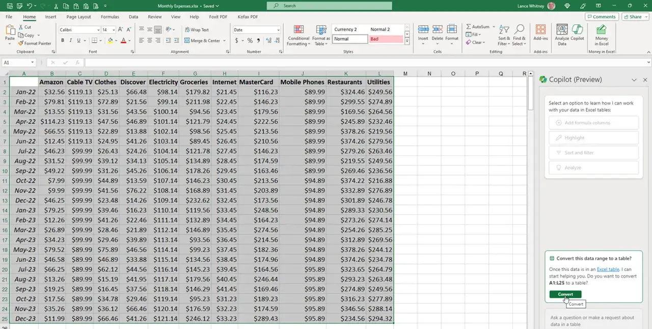 Guía de fórmulas de Excel y análisis de datos con Copilot PRO IA