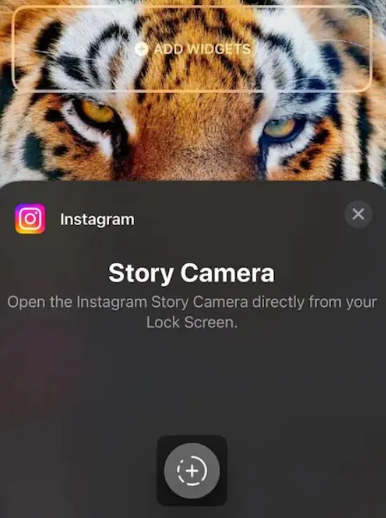 Widget de Instagram para pantalla de bloqueo de iOS