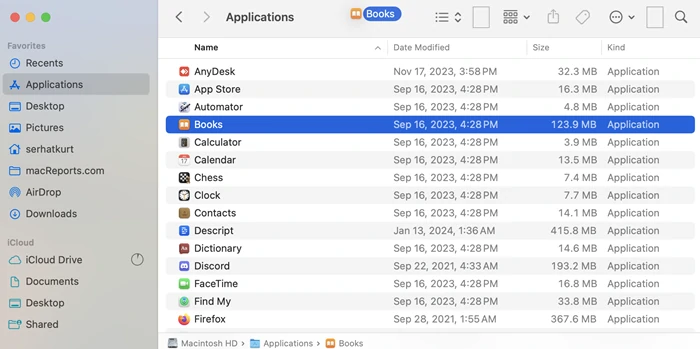 Aplicaciones barra de herramientas Finder Mac 3