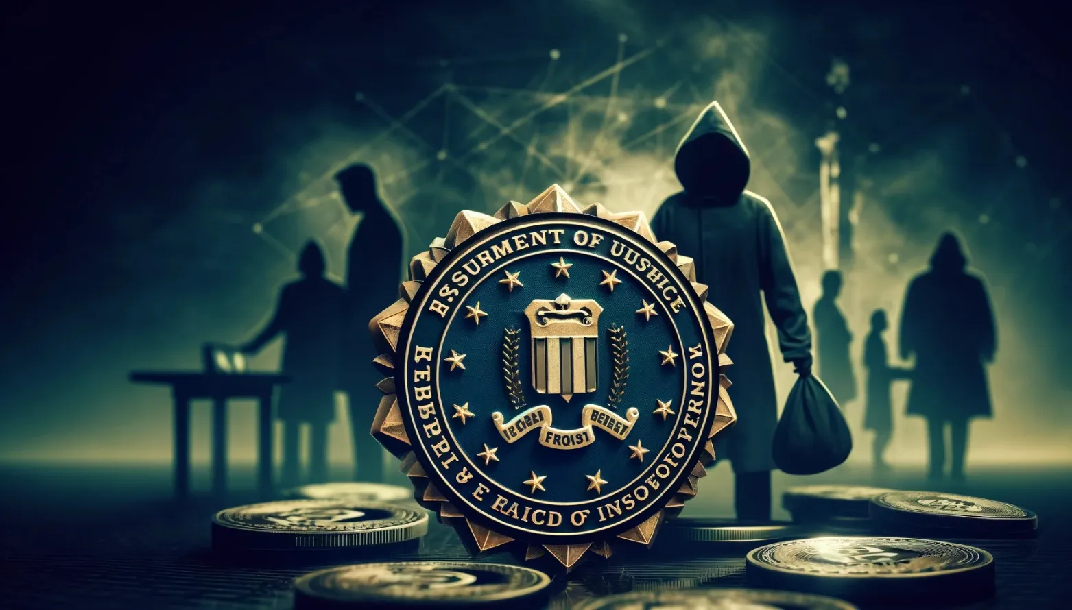 Ilustración con IA de la opacidad de las criptomonedas y la alerta del FBI