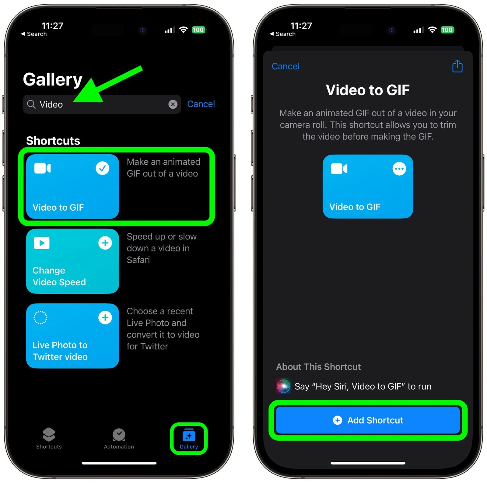 Convertir vídeo en un GIF en iPhone y iPad