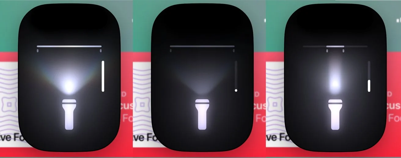Usar enfoque y la forma de haz de la linterna en iOS 18
