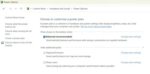 PC nuevo SSD plan energía
