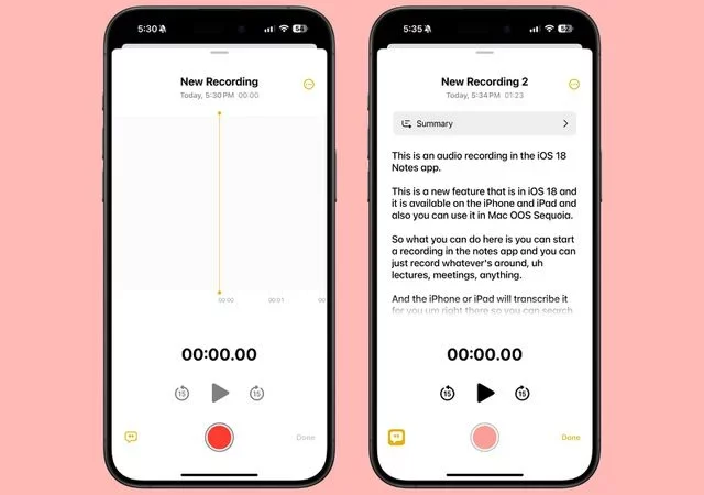 ¿Cómo grabar audio con transcripciones en Notas en iOS 18?